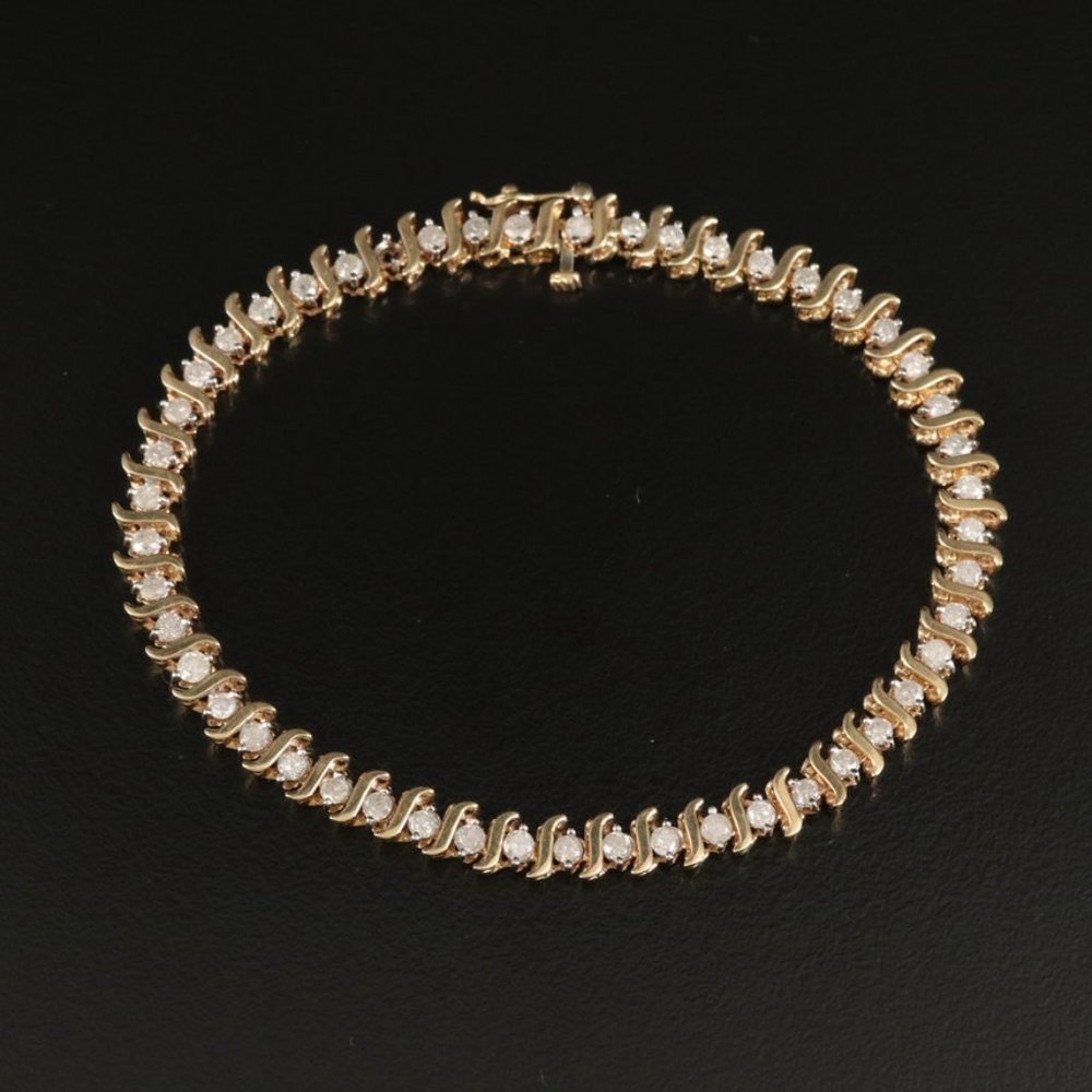 10K 1.46 CTW Diamond "S" Link Bracelet